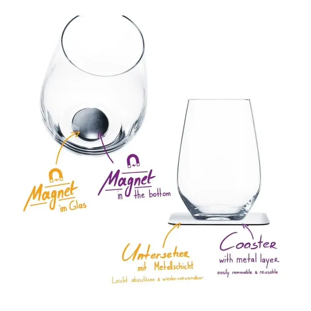 SILWY Magnetic Krystallglass - Longdrink 2 stk glass og magnetpads 