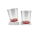 SILWY Magnetic Plastglass - Drikkeglass 2 stk glass (rød bunn) og magnetpads
