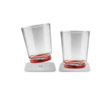 SILWY Magnetic Plastglass - Drikkeglass 2 stk glass (r&#248;d bunn) og magnetpads