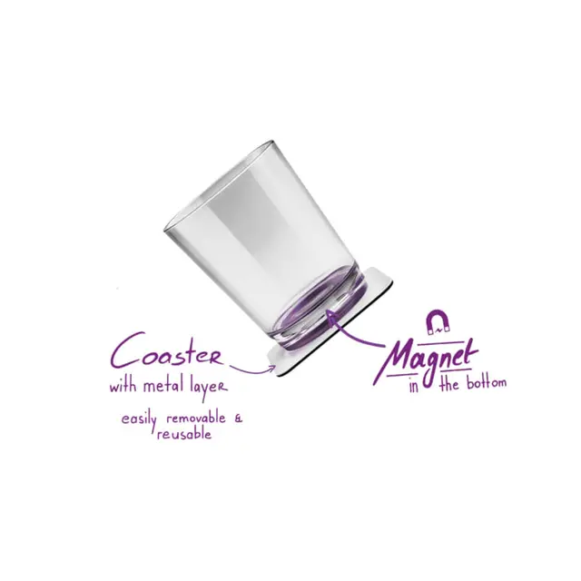 SILWY Magnetic Plastglass - Drikkeglass 6 stk glass (multif. bunn) og magnetpads 