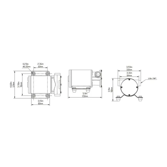SEAFLO Tannhjulspumpe 12 liter -12V 10mm slange 