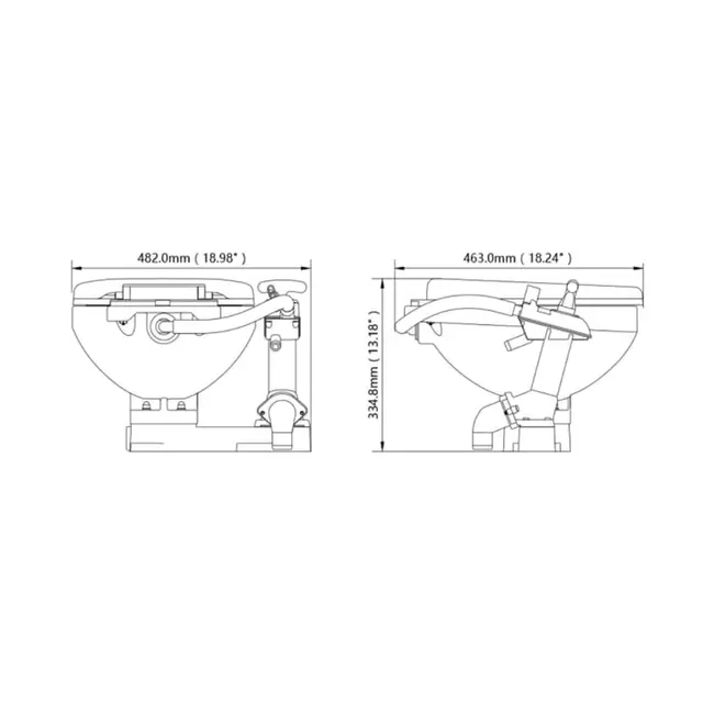 SEAFLO Manuelt Toalett - Comfort Twist n' lock 