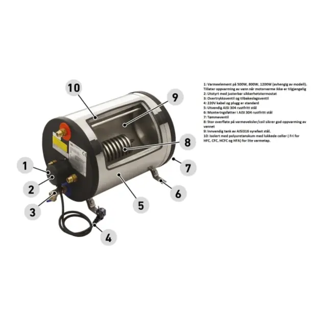 ATI Varmtvannsbereder BS - 12 L 550W - Syrefast 