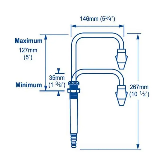 WHALE Teleskopisk Pentrykran m/bryter på tuten, for kaldtvann 