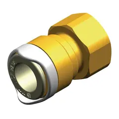 WHALE Quick Connect 15mm hun-1/2&quot;BSP hun 15mm r&#248;r til 1/2&quot;BSP gjenger hun messing
