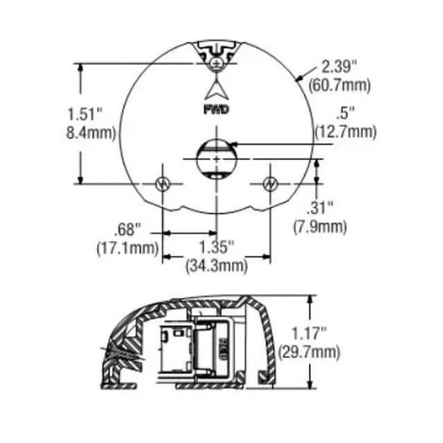 ATTWOOD lanterne Bicolor Rustfri LED 2NM for Dekkmontering - 12v 