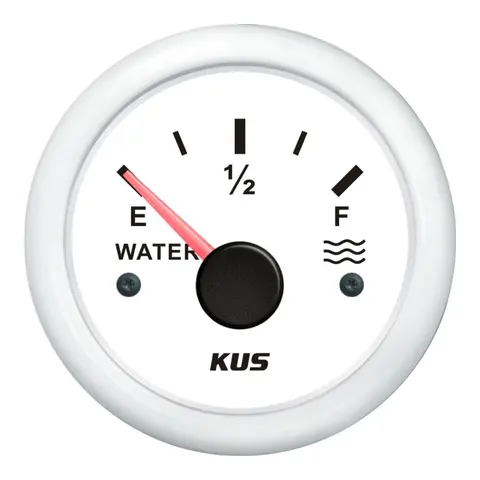 KUS Vanntankinstrument 0-190 ohm Hvit/Hvit