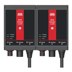DEFA MultiCharger 2 x 12A - 12V AGM/Gel/Bly/syre-batterier