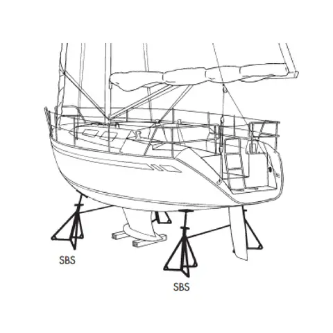 Seilbåtstøtte galvanisert SBS-3 89-132 cm 