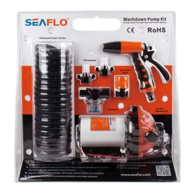 SEAFLO Komplett spylesystem - 12V 70PSI - 18,9 L/m 