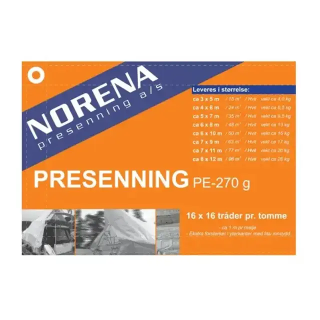 NORENA PRE-270-4 x 6 meter Lettpresenning 270gram god kvalitet 