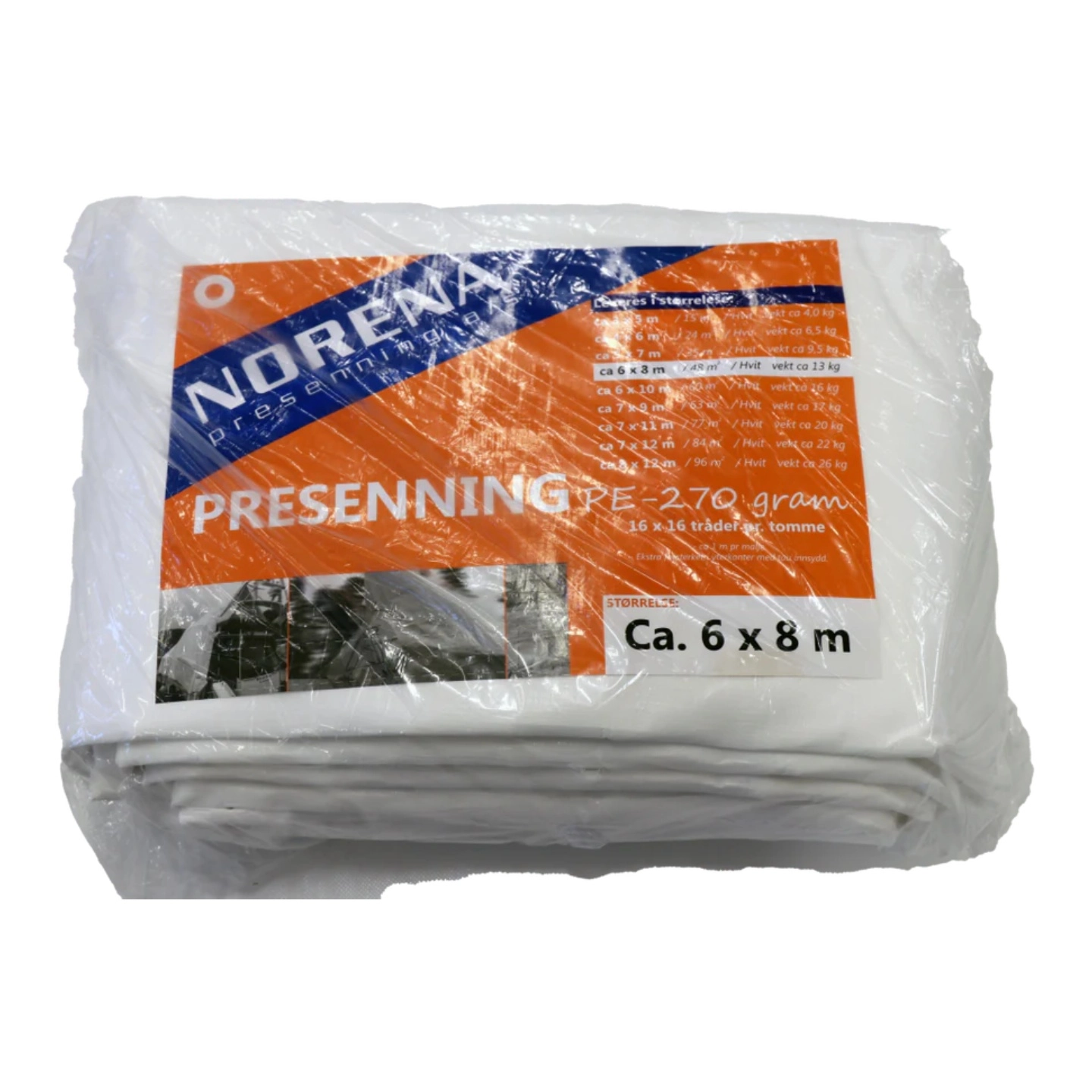 NORENA PE-Presenning 270g - 7 x 9m PE-Pressenning av god kvalitet