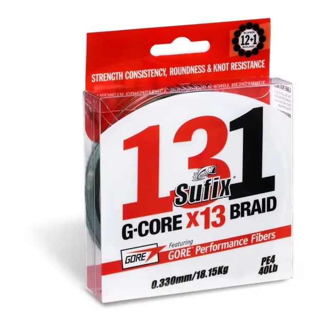 SUFIX 131 G-Core x13 Lo-Vis Green 150m - 0,205mm  - 12,7kg maks 