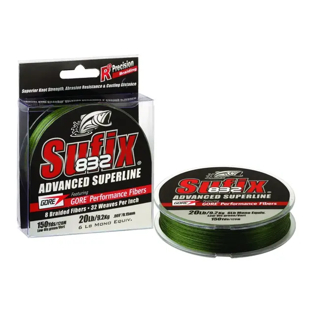 SUFIX 832 Braid Lo-Vis Green 250m 0,15mm 9,2kg 