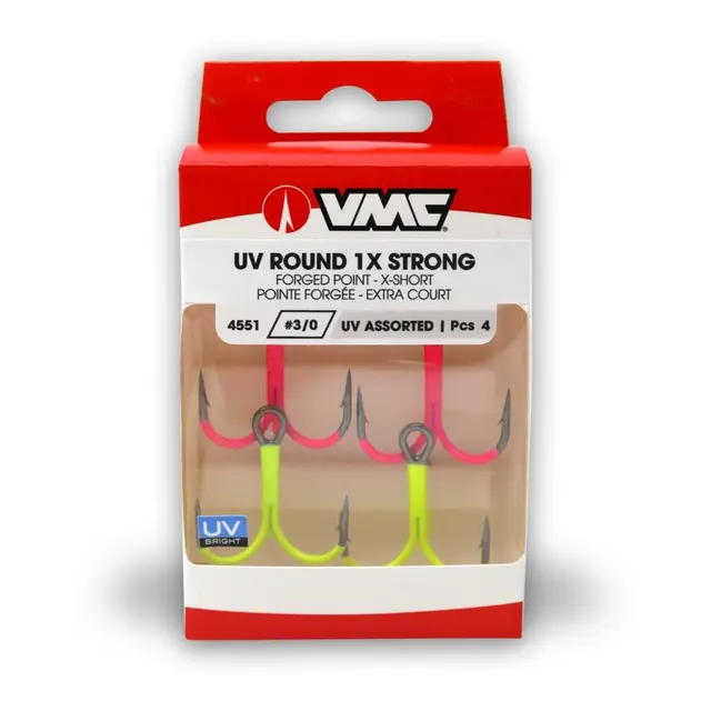 VMC 4551 Treble UV Ass. Orange/Pink/Green #8 6stk 