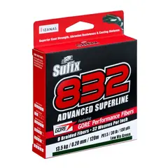 SUFIX 832 Braid Lo-Vis Green 120m/250m/3200m