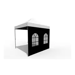 O.B. WIIK Vegg, m/vindu - sort for 3 x 3m pop-up telt (1 side)