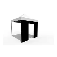 O.B. WIIK Vegg, m/rullopp d&#248;r - sort for 3 x 3m pop-up telt (1 side)
