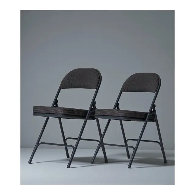 O.B.WIIK Klappstol - Malmö Stol med mykt sort stofftrekk 