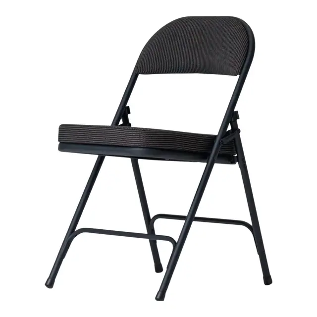 O.B.WIIK Klappstol - Malmö Stol med mykt sort stofftrekk 