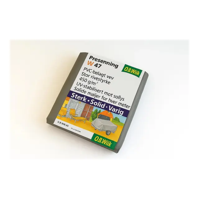 O.B.WIIK Presenning PVC W-47 6x8m - 450g/m² - Grå 