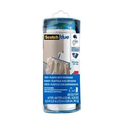 SCOTCH 3M Maskeringsfilm 120cm x 27,4m i dispenser&#160;m/maskeringstape blue