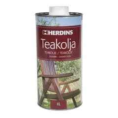 HERDINS Teakolje 1l 10m&#178; - For utvendig tre b&#229;ter