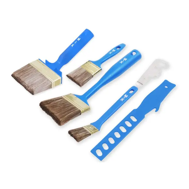 Penselsett ute 6deler 35-50-70-100mm rørepinne, åpner go paint qpt 