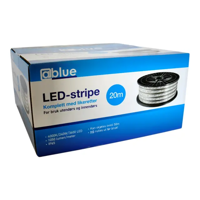 @BLUE LED lysslynge 20m 4000K / 240W / 3600 LED 