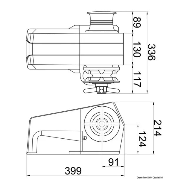 ITALWINCH Devon ankervinsj 8mm 1000w For båter 36 til 43 fot 