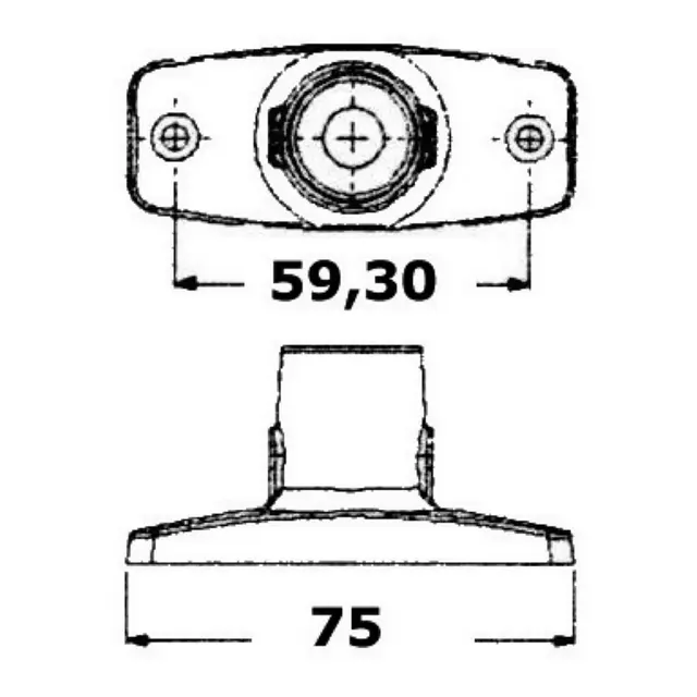 OSCULATI Lanterne 360° LED - 12V - Hvit - 2w navigasjonslys - 10cm 