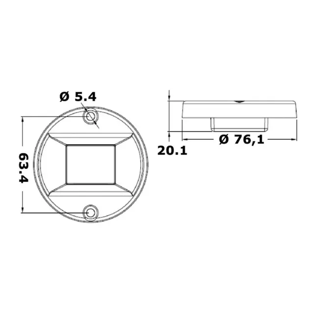 OSCULATI Evoled akterlanterne Syrefast stål - 12V - LED 