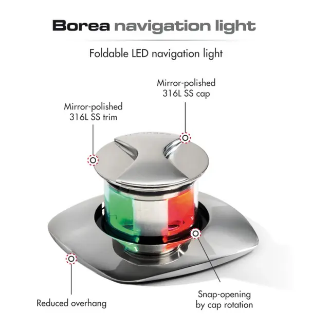 OSCULATI Borea LED-navigasjonslys Senkbar og push-up LED lanterne 