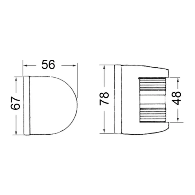 OSCULATI Utility 85 lanterne babord Rina godkjent COLREG72 - AISI 316 