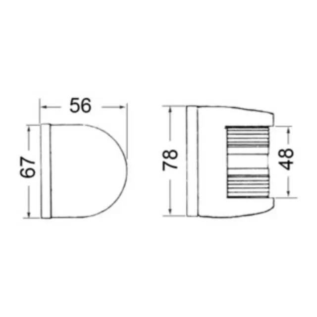 OSCULATI Utility 85 lanterne styrbord Rina godkjent COLREG72 - AISI 316 