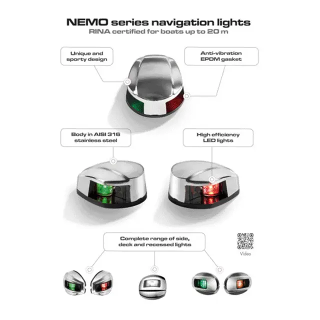 OSCULATI Nemo LED navigasjonslys NM2 - 12V - Syrefast 