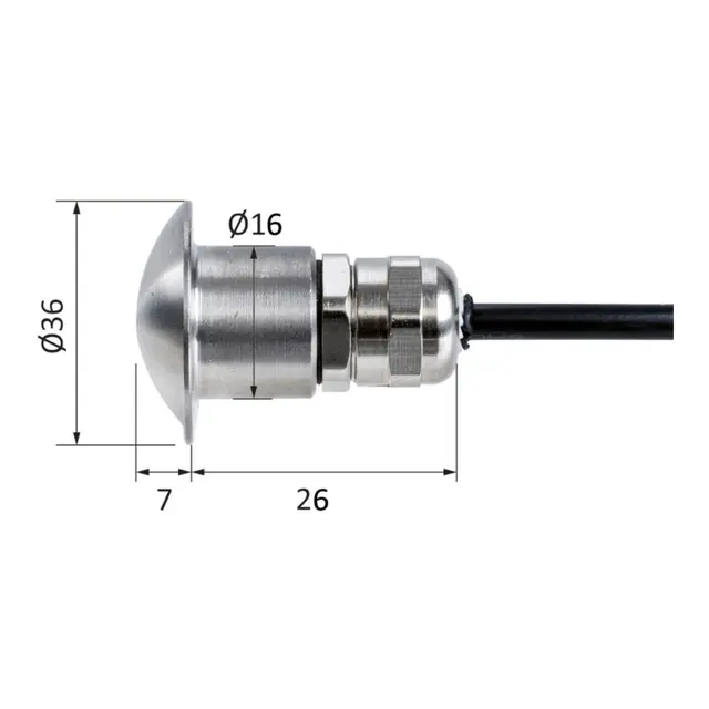 OSCULATI LED trinnlys, ultra-compact Matt sort - hvitt lys - vanntett 