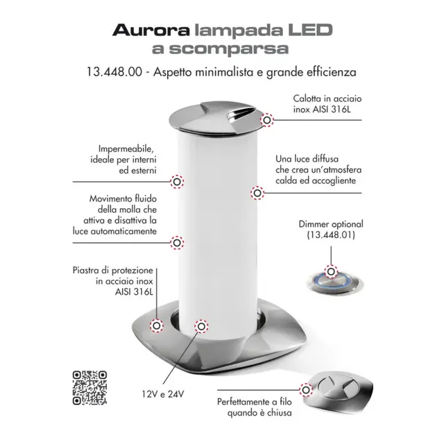 OSCULATI AURORA LED Bordlampe Nedfellbar bordlampe - 12/24V 