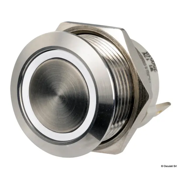 OSCULATI Flat brytere i syrefast stål ON-Off - 12/24V - Hvit LED 