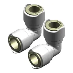 WHALE Quick Connect - hun/hun, 90° Skjøtestykke for 15mm rør - 2pk