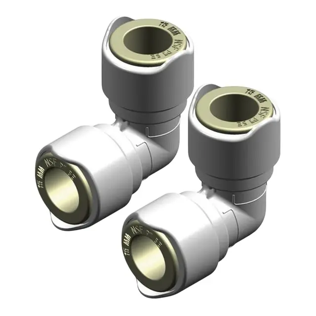WHALE Quick Connect - hun/hun, 90° Skjøtestykke for 15mm rør - 2pk 
