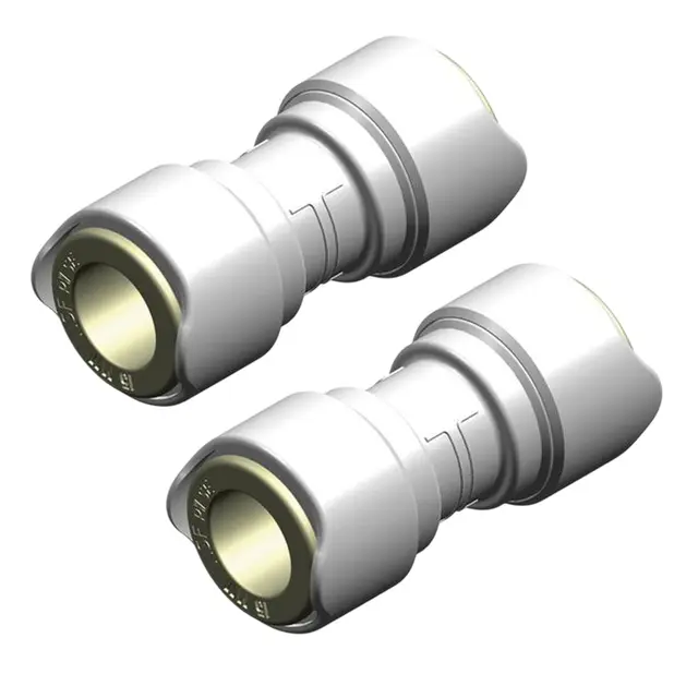 WHALE Quick Connect - hun/hun, rett Skjøtestykke for 15mm rør - 2pk 