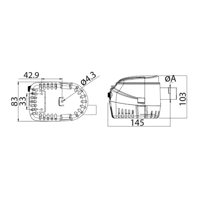 OSCULATI Europump II G750 automatisk lensepumpe - 12V - 48l/m 