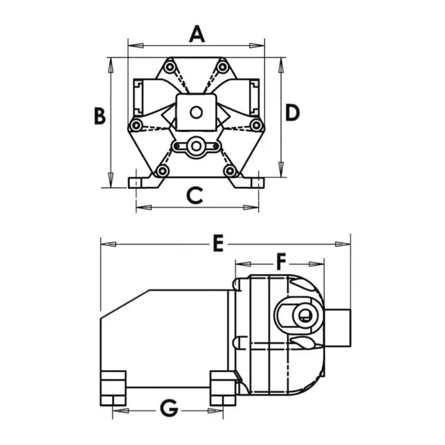 OSCULATI Europump 3 - ferskvannspumpe 12V - selvsugende membranspumpe 