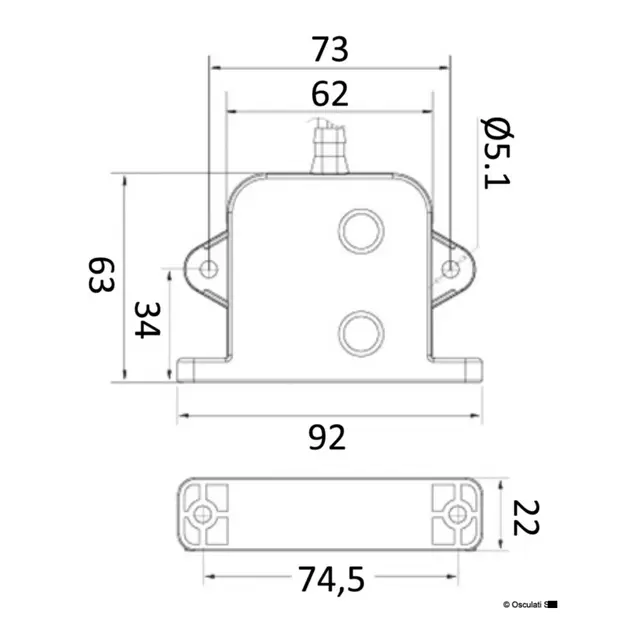 OSCULATI Automatisk bryter - lensepumper Nivåbryter for lensepumper - sensor 
