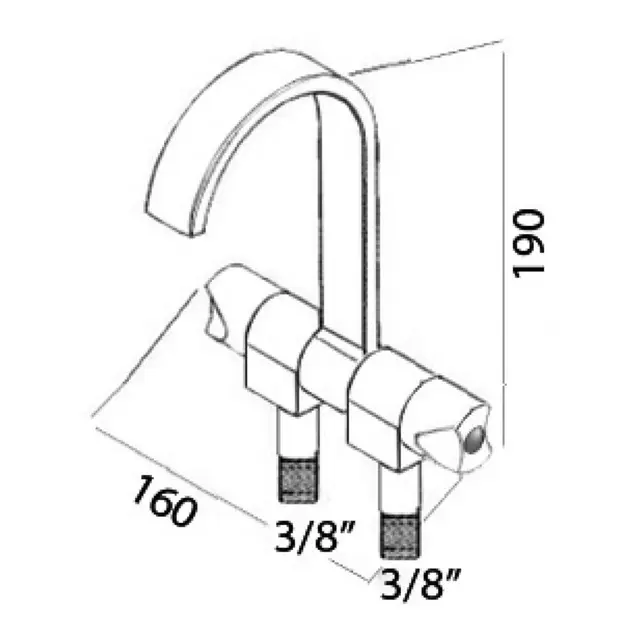 OSCULATI Blandebatteri - Style series Forkrommet messing - 3/8" 