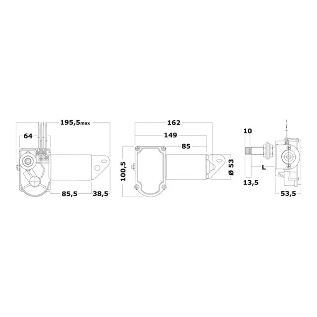 OSCULATI Vindusviskermotor 20W 12V - 51mm aksel 