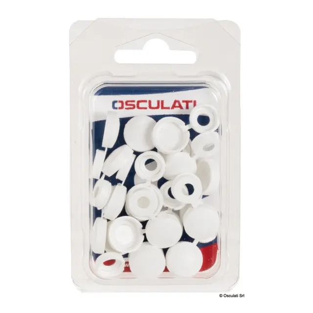 OSCULATI Pyntekopper 20pk hvit 3,5/4,2 mm skruer - snap on deksel 