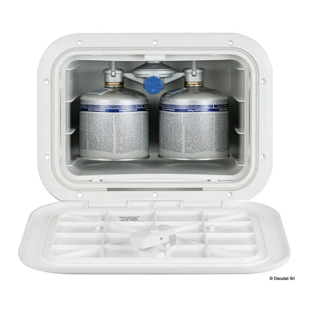 OSCULATI Skap for to gassbokser Med innebyg regulator og ventil 