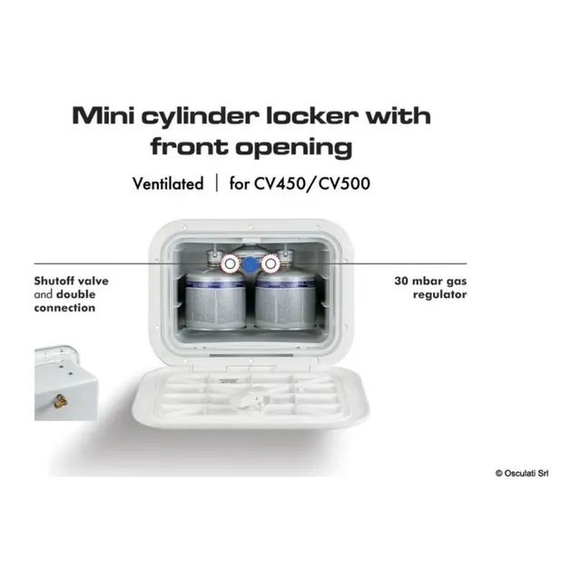 OSCULATI Skap for to gassbokser Med innebyg regulator og ventil 